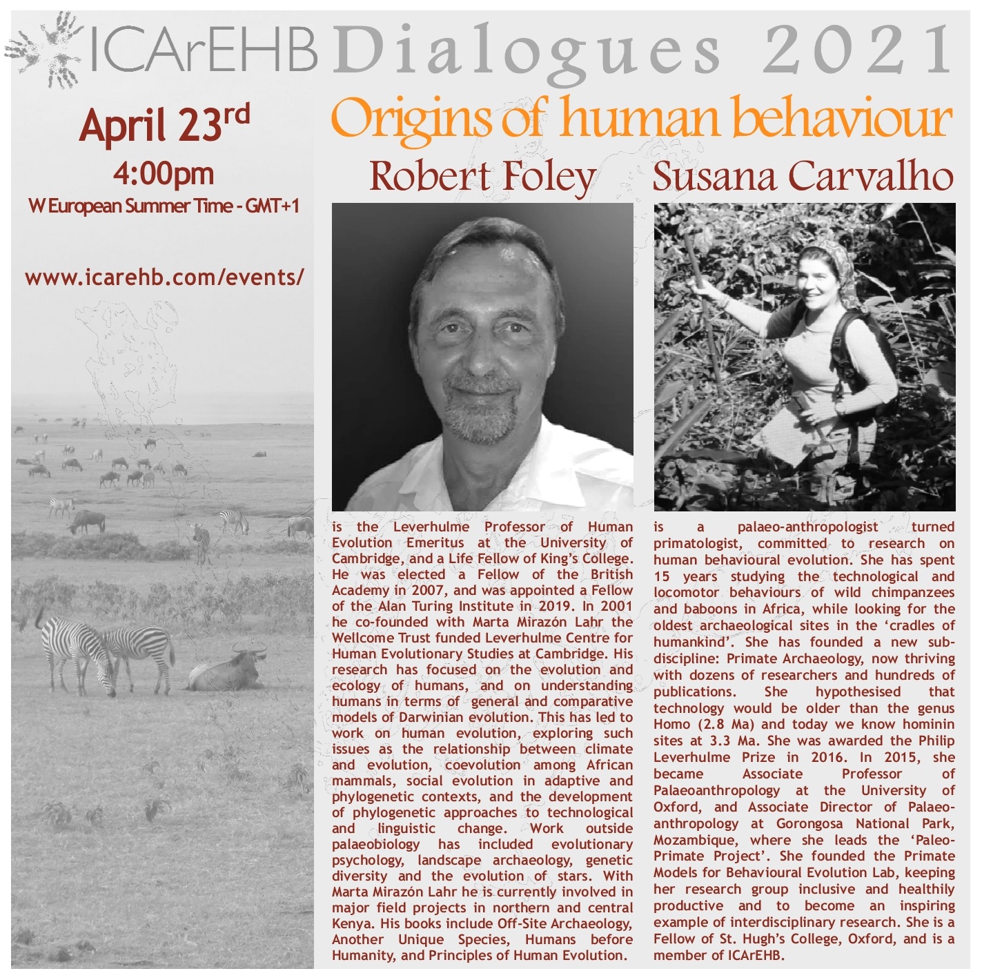 ICArEHB Dialogues presents “Origins of Human Behaviour”